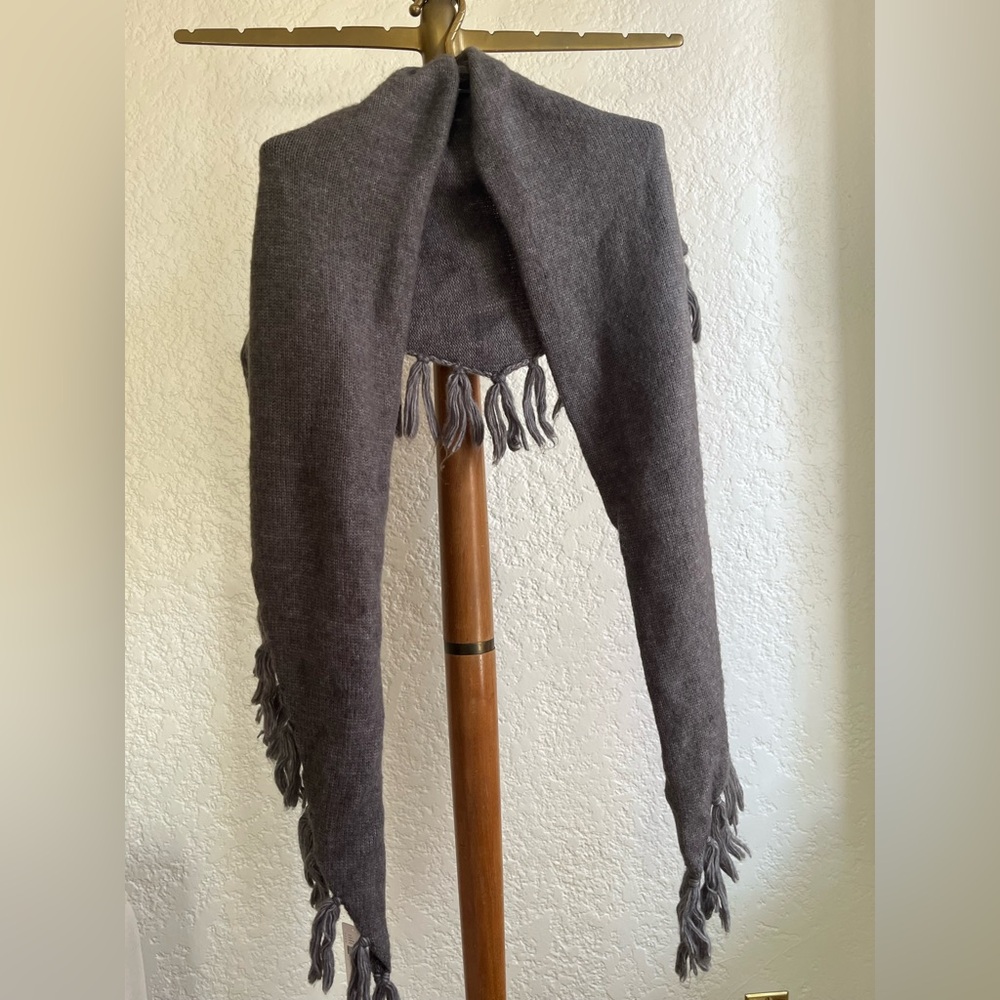 Anthropologie Cozy Gray Knit Wrap